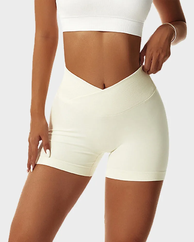 V-Cross Waist Butt Lifting Fitness Shorts