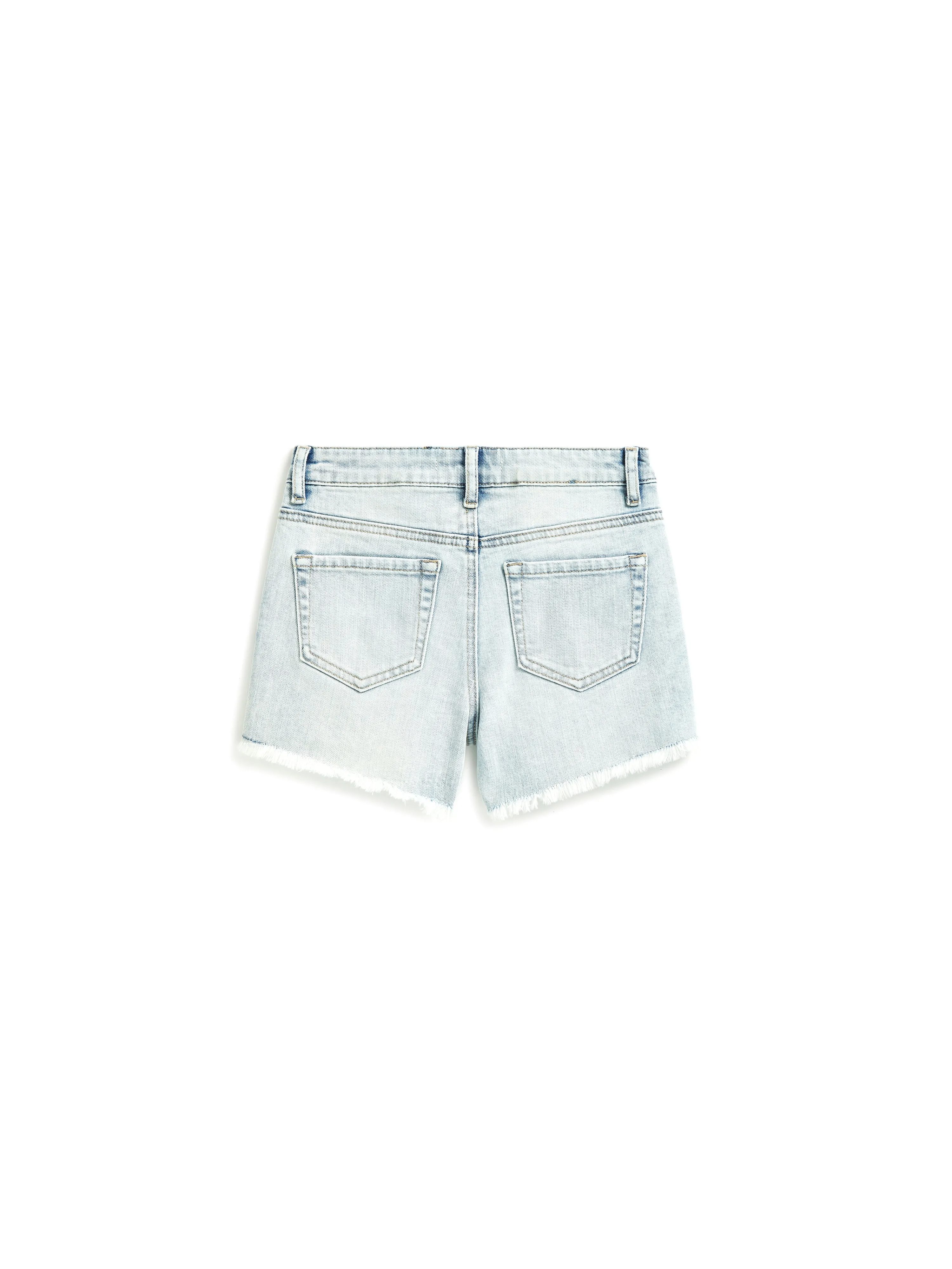 Weekender Shorts With Fray Hem In Indigo