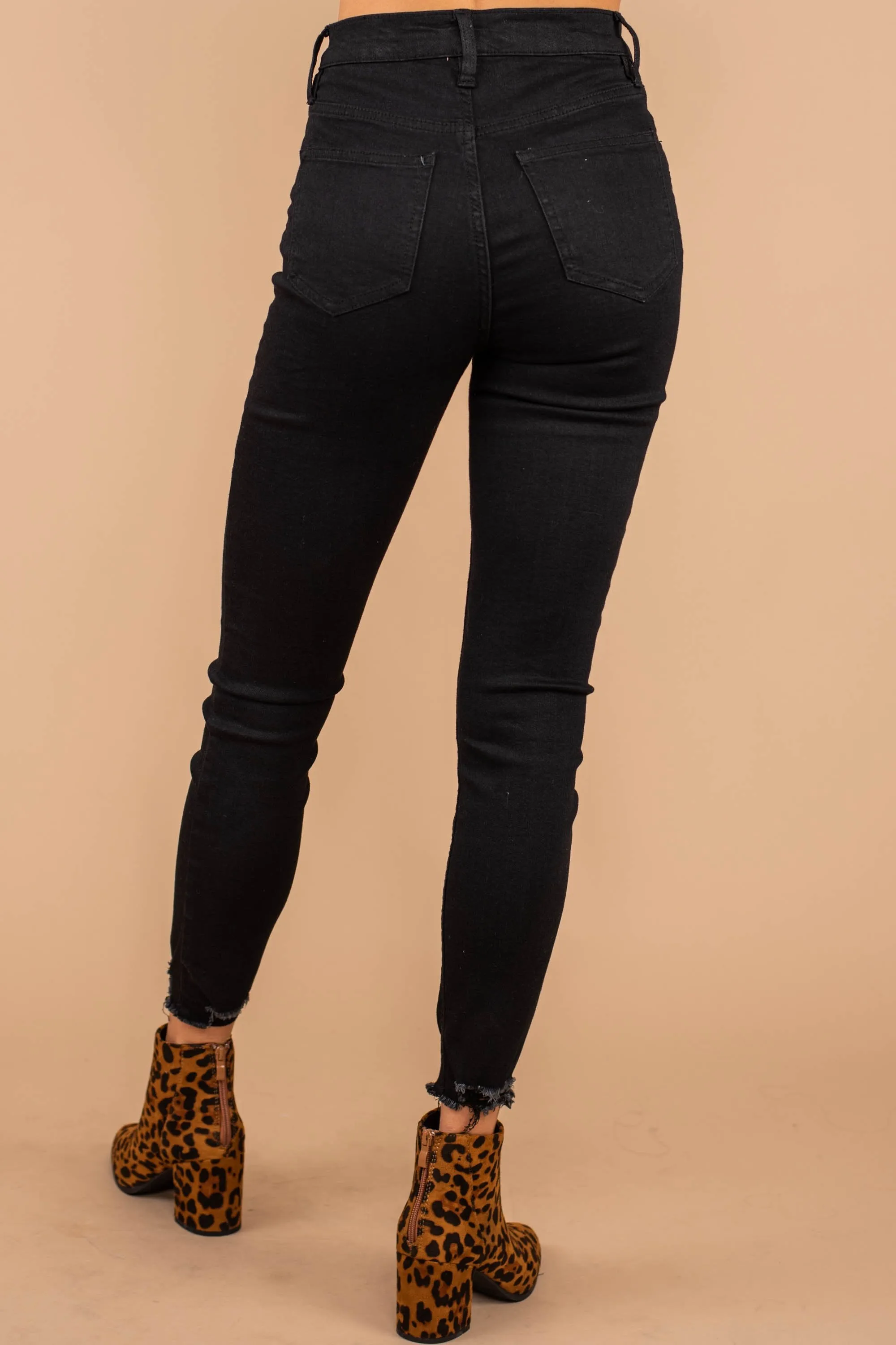 What Matters Most Black Distressed Skinny Jeans