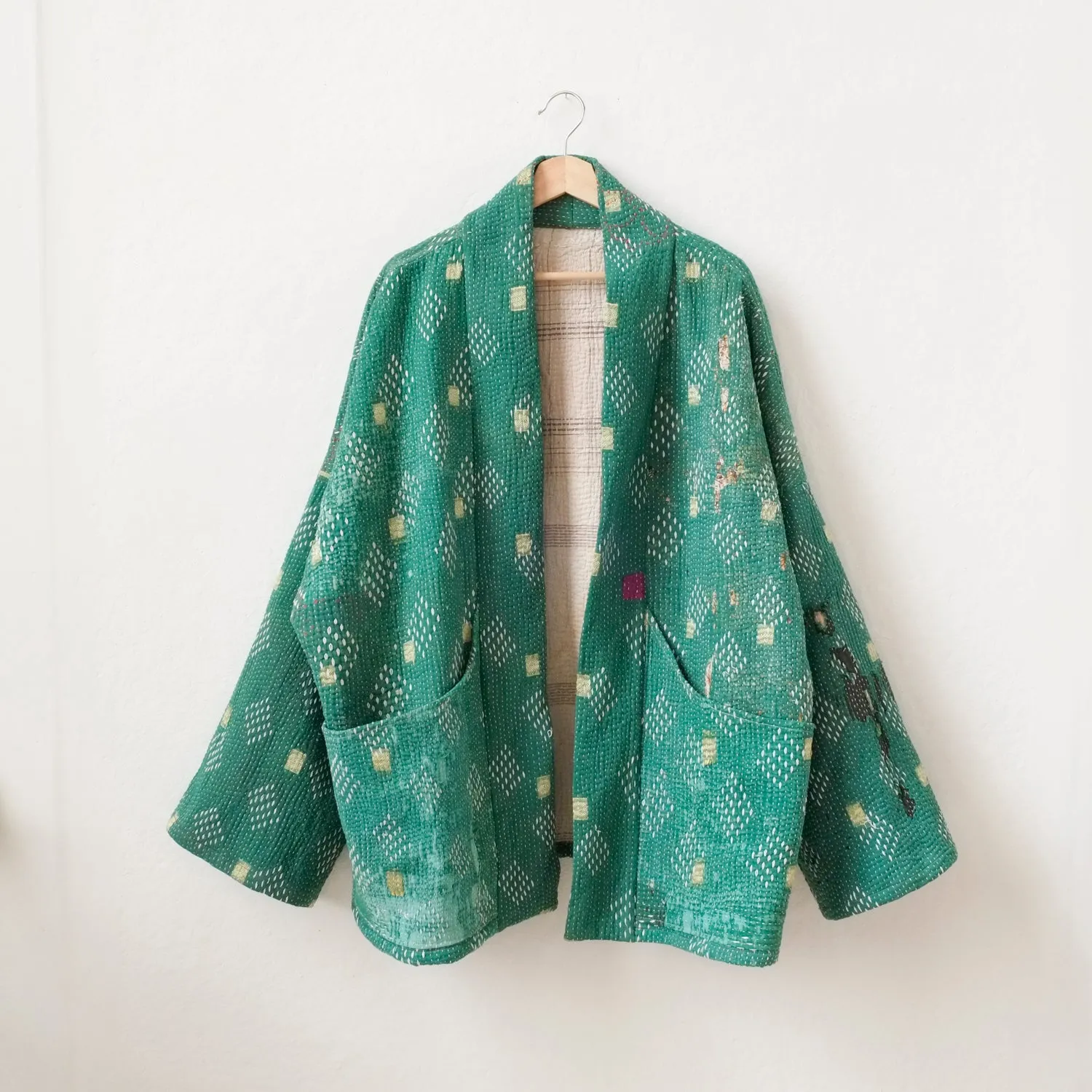 XXL Green with White Diamonds Anoushka Jacket LM089